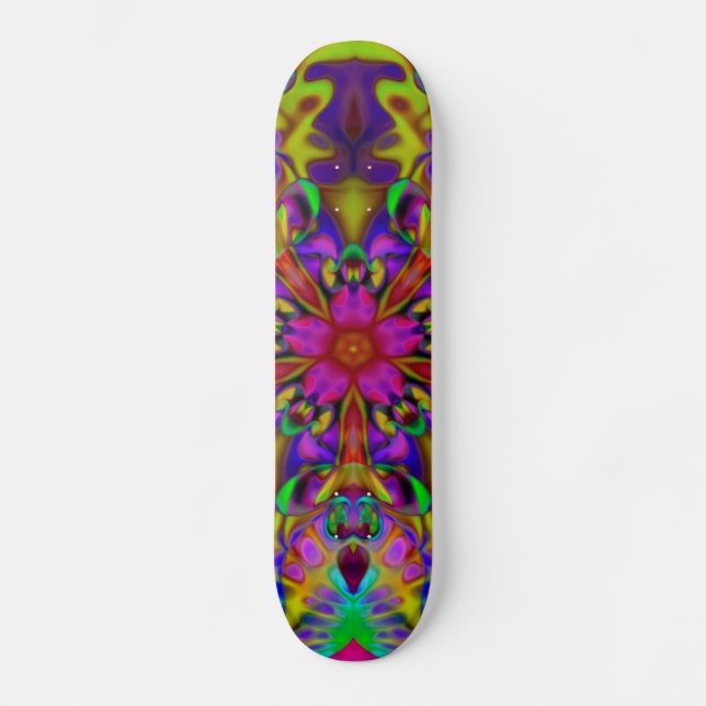 Kaleidoscope Apophysis Fractal Art - II Old School Skateboard Bräda 18 Cm (Framsida)