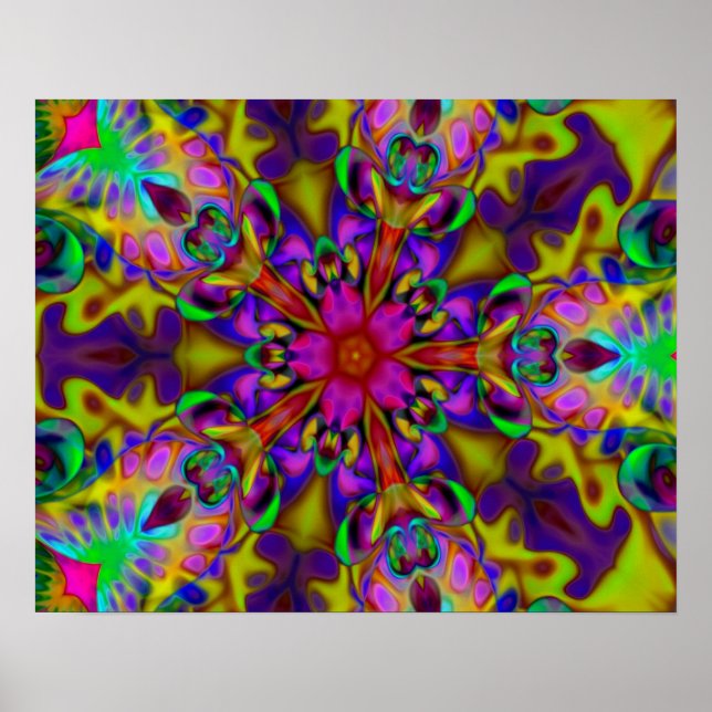 Kaleidoscope Apophysis Fractal Art - II Poster (Framsidan)