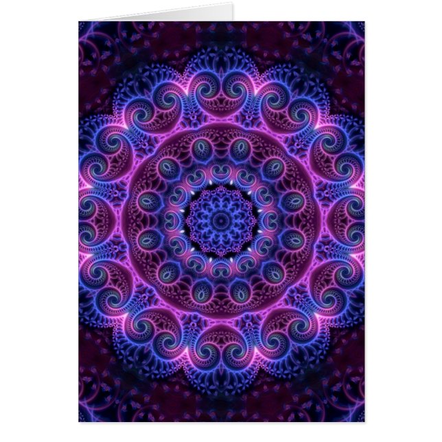 Kaleidoscope Apophysis Mandala Hearts Hälsningskort (Framsidan)
