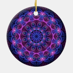 Kaleidoscope Apophysis Mandala Hearts Julgransprydnad Keramik