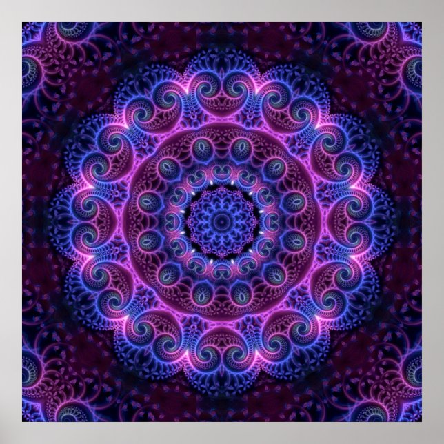Kaleidoscope Apophysis Mandala Hearts Poster (Framsidan)