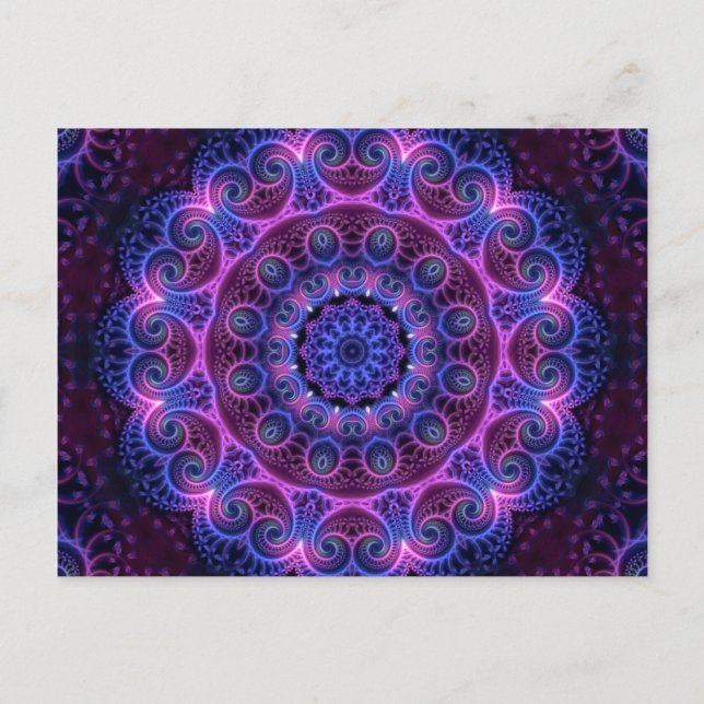 Kaleidoscope Apophysis Mandala Hearts Vykort (Framsida)