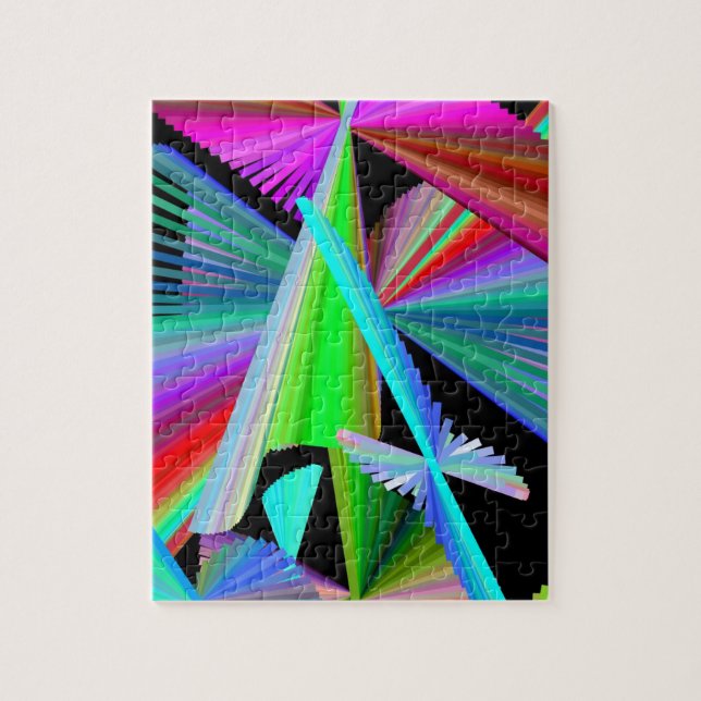 Kaleidoscope Art Red Grönt Lila Blue Black Pussel (Vertikal)