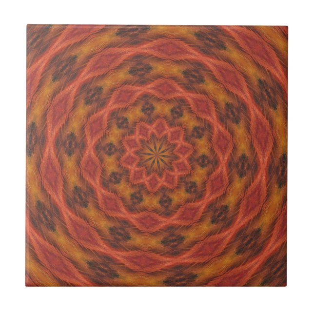 Kaleidoscope Autumn Färg Kakelplatta (Framsidan)