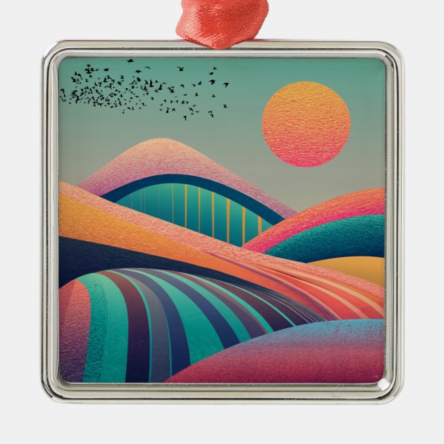 Kaleidoscope Backe Liggande Julgransprydnad Metall (Framsidan)