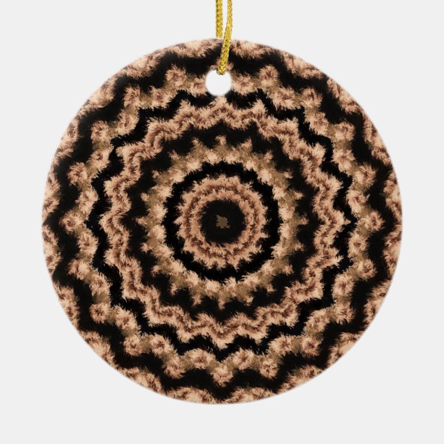 Kaleidoscope Beige Circular Mönster Ornament (Framsidan)