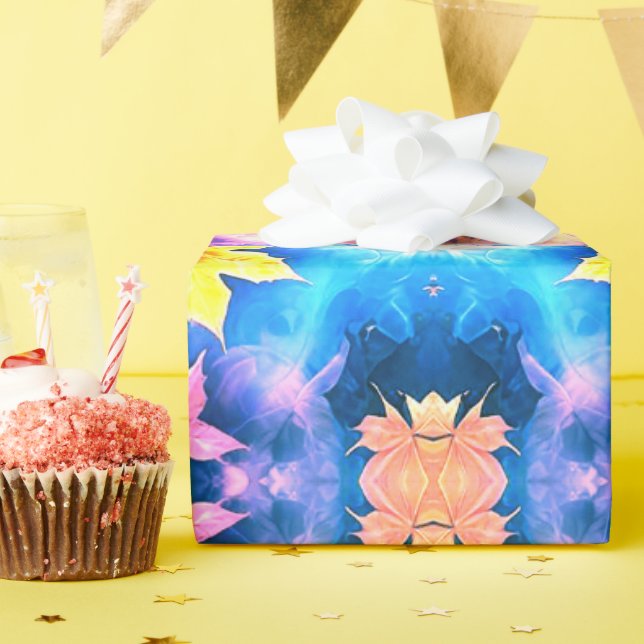 Kaleidoscope Blommönster Gift Wrapping Papper - Presentpapper (Födelsedagsfest)