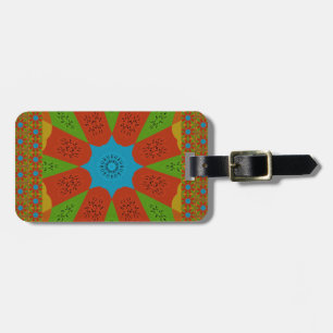 Kaleidoscope Bloom A Vibrant African Print Färg Bagagebricka