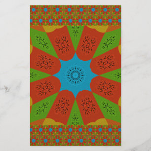 Kaleidoscope Bloom A Vibrant African Print Färg Brevpapper