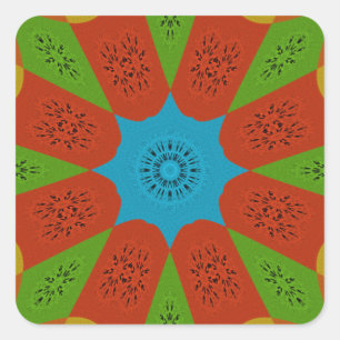 Kaleidoscope Bloom A Vibrant African Print Färg Fyrkantigt Klistermärke