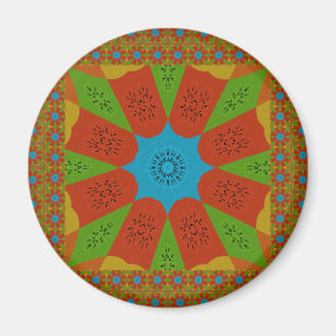 Kaleidoscope Bloom A Vibrant African Print Färg Magnet