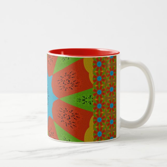 Kaleidoscope Bloom A Vibrant African Print Färg Två-Tonad Mugg (Höger)