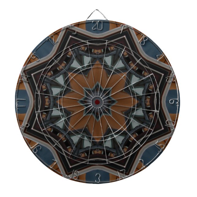 Kaleidoscope Brown Star mönster... Darttavla (Framsidan)