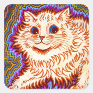 Kaleidoscope Cat Fyrkantigt Klistermärke