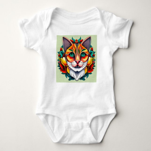 Kaleidoscope Cat T-Shirt (Framsida)
