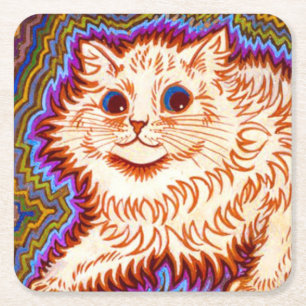 Kaleidoscope Cat Underlägg Papper Kvadrat