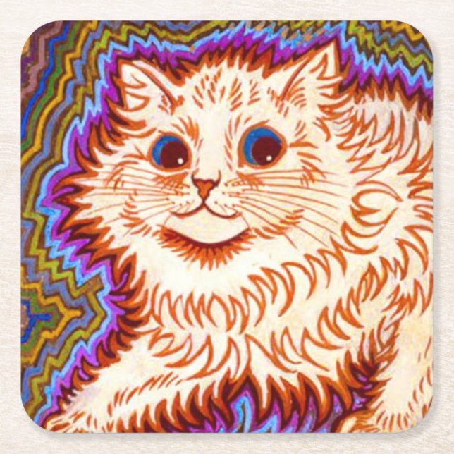 Kaleidoscope Cat Underlägg Papper Kvadrat (Framsidan)