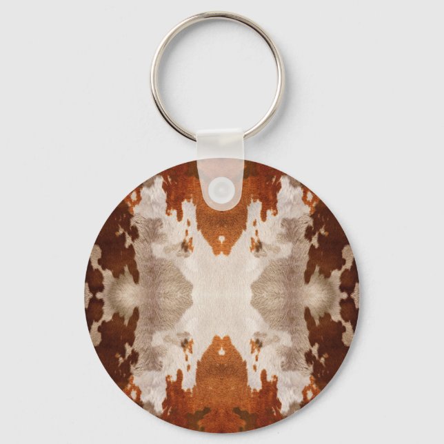 Kaleidoscope Cow Hide Mönster Nyckelring (Framsida)