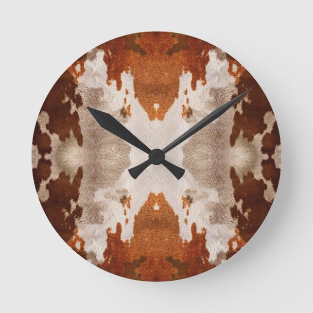 Kaleidoscope Cow Hide Mönster Rund Klocka (Framsida)