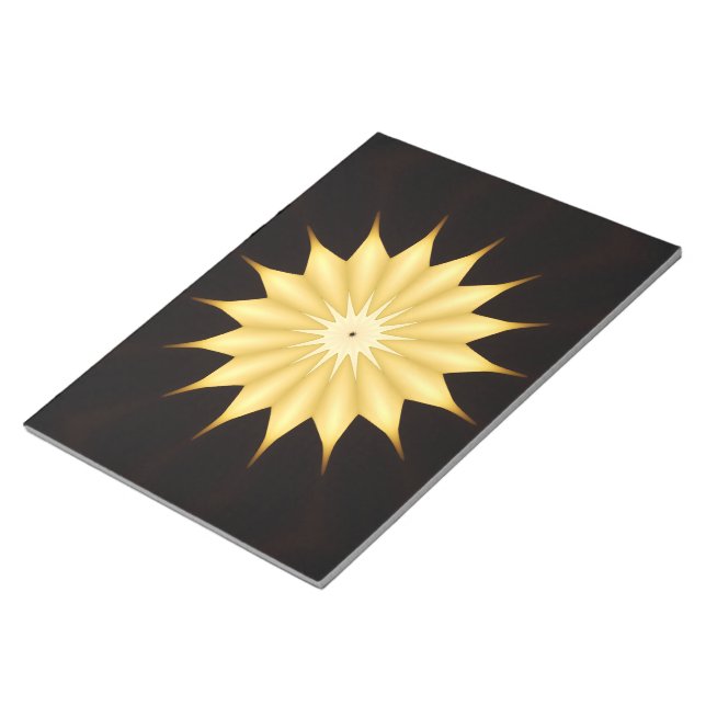 Kaleidoscope Design Bright Gult Star Anteckningsblock (Vinklad)