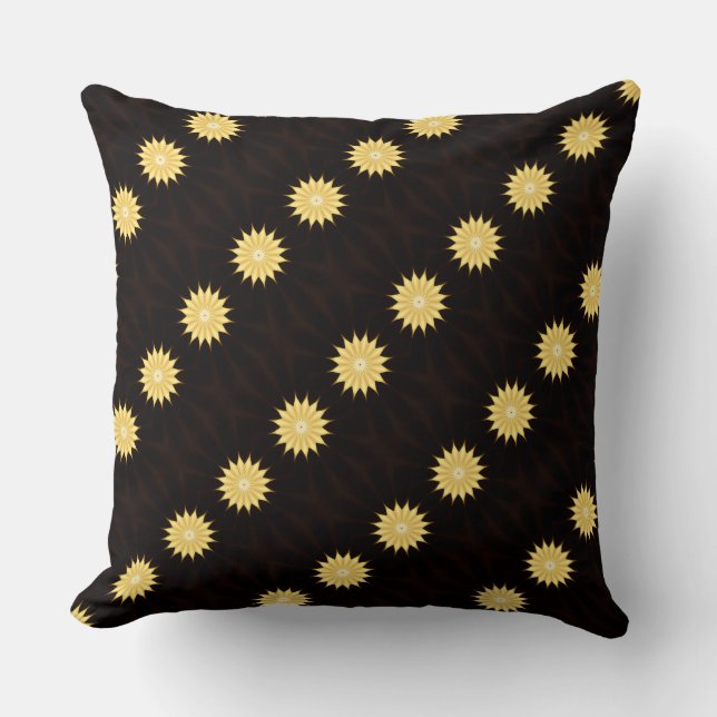 Kaleidoscope Design Bright Gult Star Kudde (Framsida)