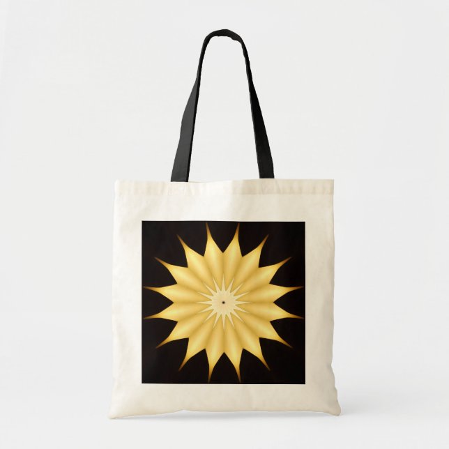 Kaleidoscope Design Bright Gult Star Tygkasse (Framsidan)