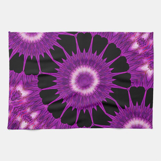 Kaleidoscope Design Lila Rosa Art. Kökshandduk (Horisontell)