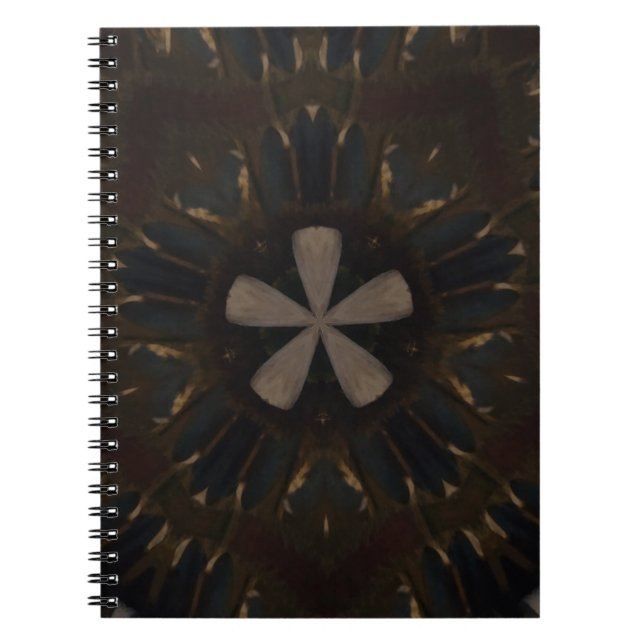 Kaleidoscope Design Mörk Brown Rustic Art Anteckningsbok (Framsidan)