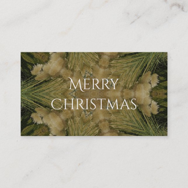 Kaleidoscope Design Star från Pampas Grass Grönt Visitkort (Framsida)