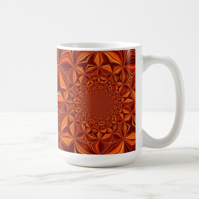 Kaleidoscope Digital Art Brown Design Kaffemugg (Höger)