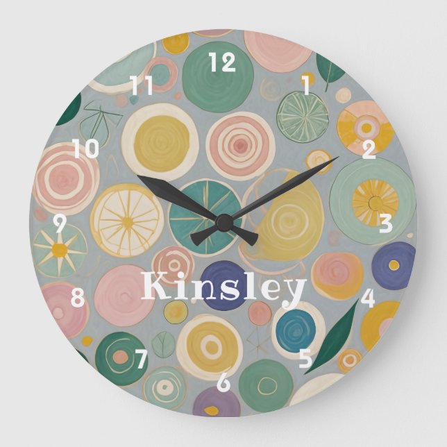 Kaleidoscope Dream Personlig Stor Klocka (Framsida)