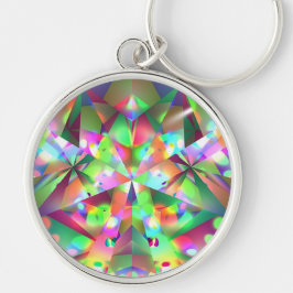 Kaleidoscope Euphoria Keychain Rund Silverfärgad Nyckelring