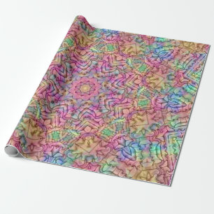 Kaleidoscope för Fractal för Techno färgvintage Presentpapper