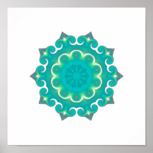 Kaleidoscope för kricka för Boho Mandala Retro Poster