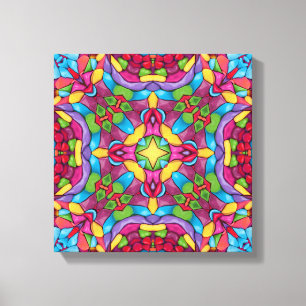 Kaleidoscope för målat glassvintagelilor canvastryck