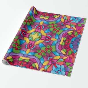 Kaleidoscope för målat glassvintagelilor presentpapper