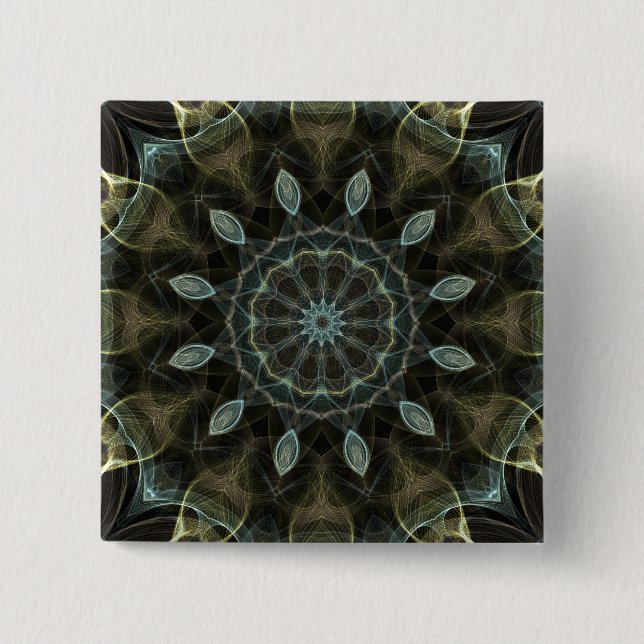 Kaleidoscope för Wooly grönt- och blåttroyal Knapp (Framsida)