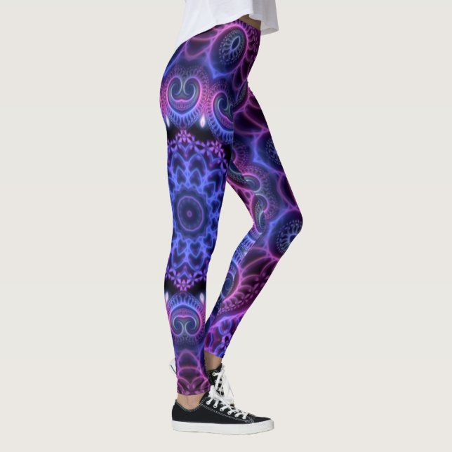 Kaleidoscope Fractal - Hearts Mandala + dina idéer Leggings (Höger)