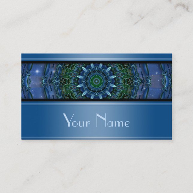 Kaleidoscope Fractal Mandala VII + din text Visitkort (Framsida)