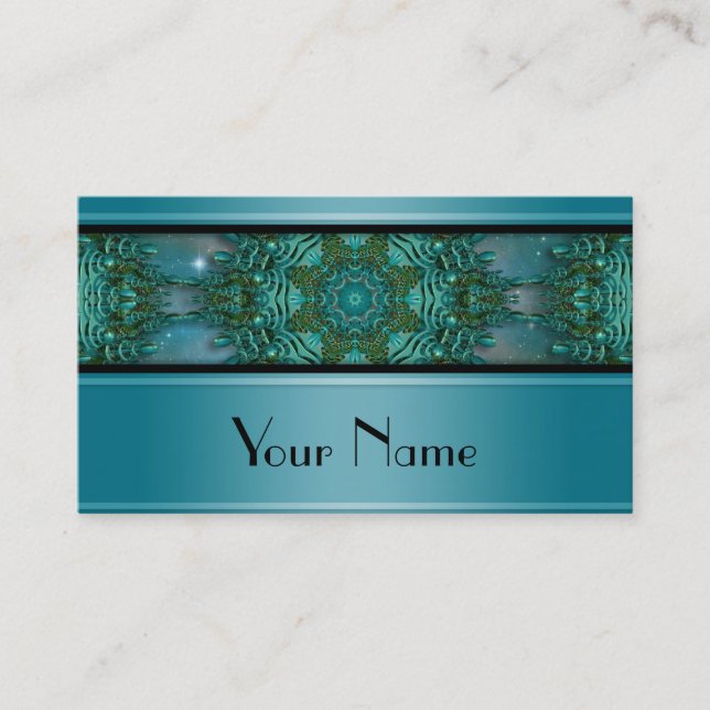 Kaleidoscope Fractal Mandala X + din text Visitkort (Framsida)