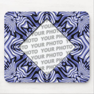 Kaleidoscope frameART - blå + foto och text Musmatta