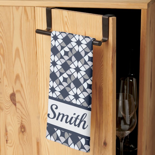 Kaleidoscope Geometric Mönster Kökshandduk (Thirds Fold)