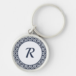 Kaleidoscope Geometric Mönster Rund Silverfärgad Nyckelring