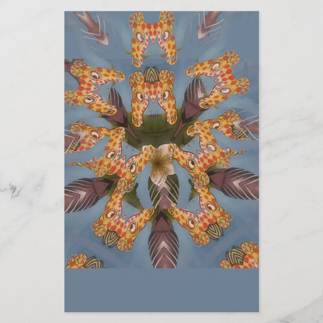 Kaleidoscope Giraffe Mandala: Abstrakt Safari Art Brevpapper (Framsida)