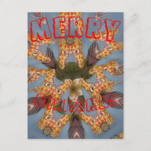 Kaleidoscope Giraffe Mandala: Abstrakt Safari Art Helg Vykort