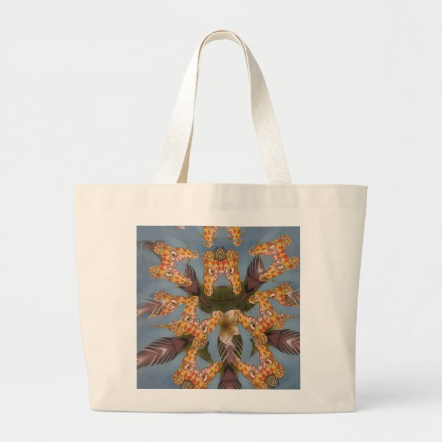 Kaleidoscope Giraffe Mandala: Abstrakt Safari Art Jumbo Tygkasse (Framsidan)