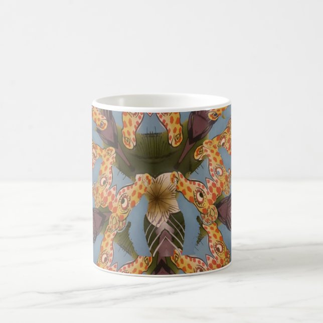 Kaleidoscope Giraffe Mandala: Abstrakt Safari Art Kaffemugg (Center)