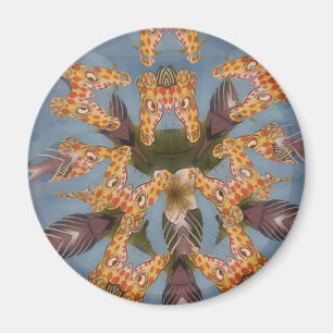 Kaleidoscope Giraffe Mandala: Abstrakt Safari Art Magnet