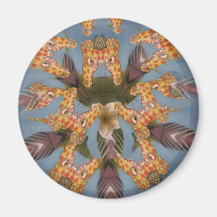 Kaleidoscope Giraffe Mandala: Abstrakt Safari Art Magnet