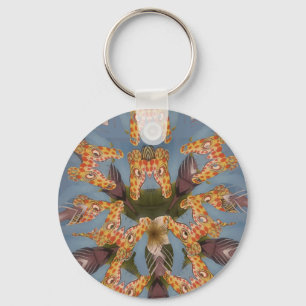 Kaleidoscope Giraffe Mandala: Abstrakt Safari Art Nyckelring